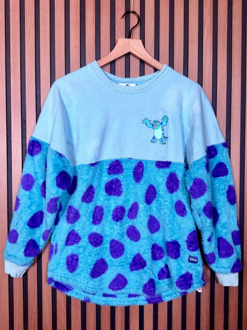 Disney Parks Spirit Jersey XS Adults Blue Sully Fleece Boo Pullover Monsters Inc